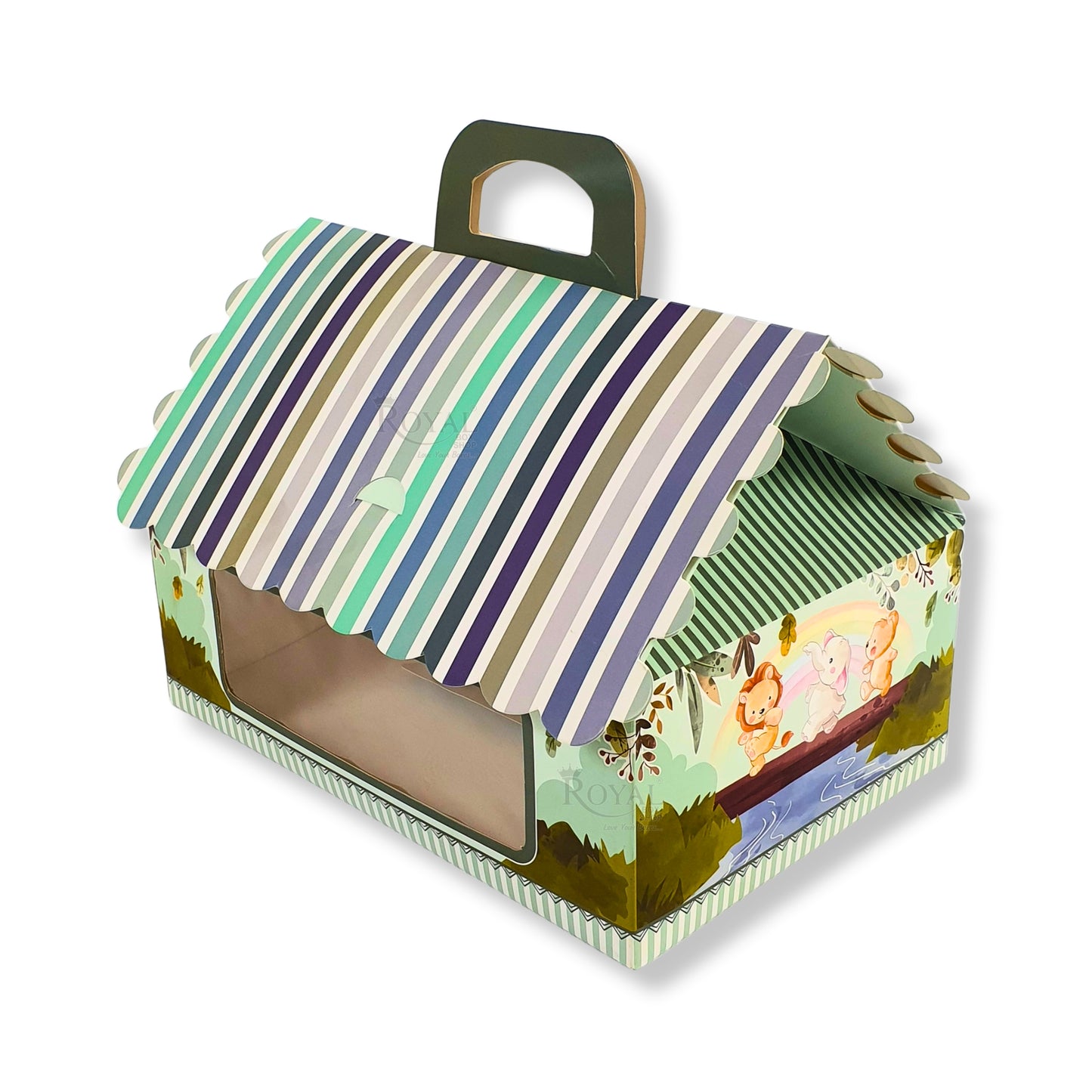 Jungle Theme Hut Gift Box - 10 x 6.75 x 3.75 Inches