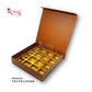 Rigid Chocolate Boxes 16 Cavity With Magnetic Flap I Brown with Gold Foiling I 7.5 X 7.5 X 1.5 Inch I Kappa Boxes Royal Box Shop