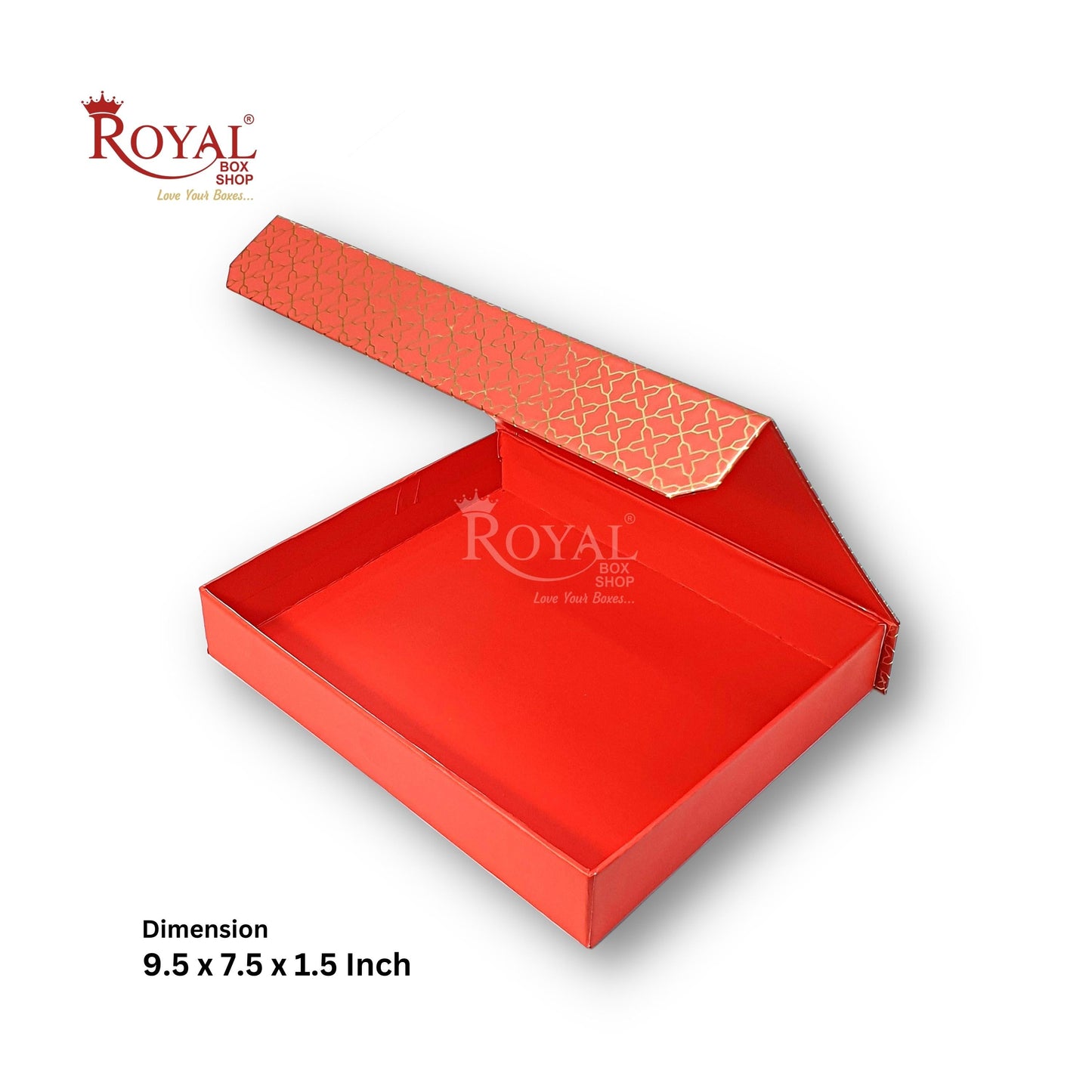 Rigid Chocolate Boxes 20 Cavity With Magnetic Flap I Red with Gold Foiling I 9.5 X 7.5 X 1.5 Inch I Kappa Boxes Royal Box Shop