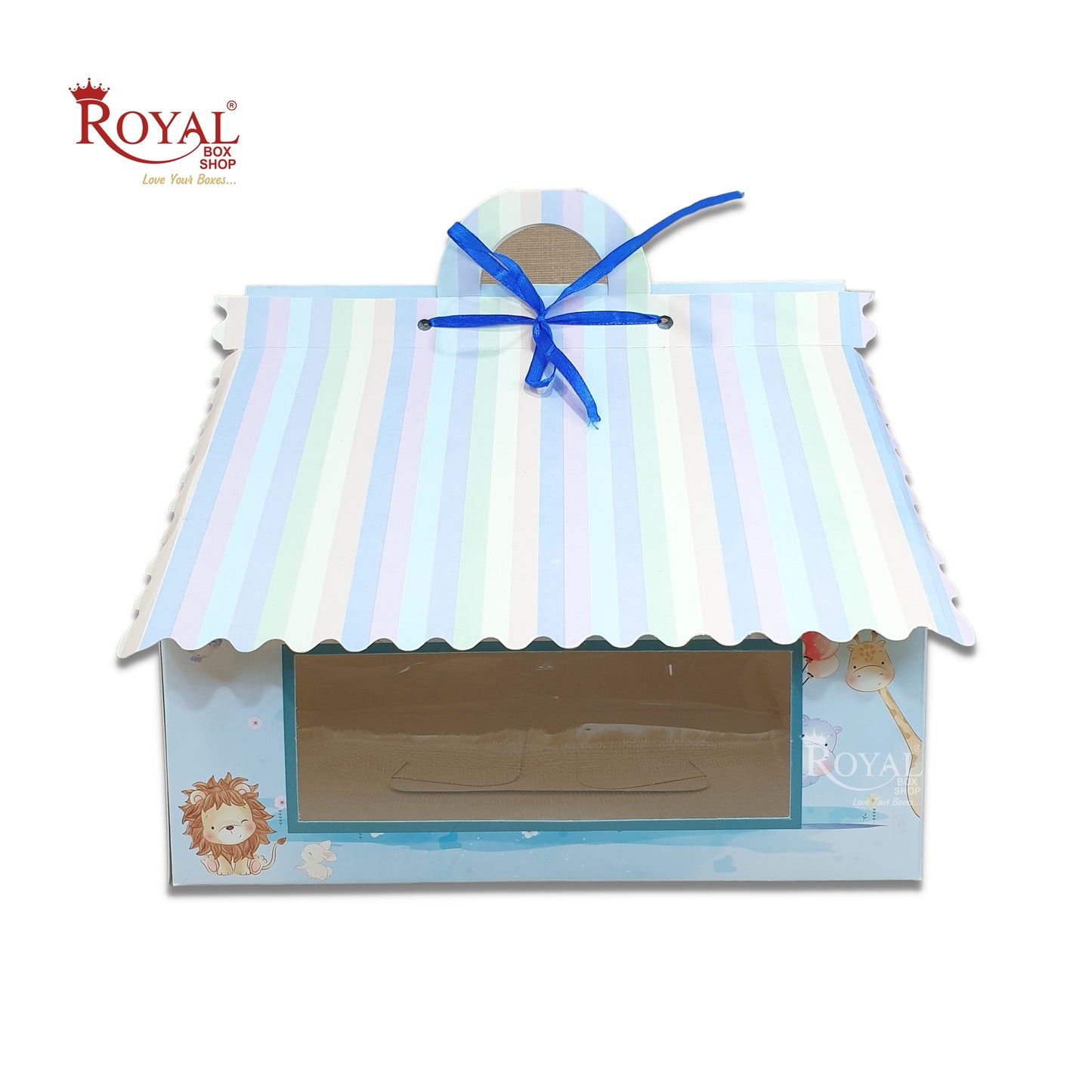 RoyalBoxShop® 9cc Hut Shape Cupcake Boxes I 10"x10"x4" inch I Zoo Theme Royal Box Shop