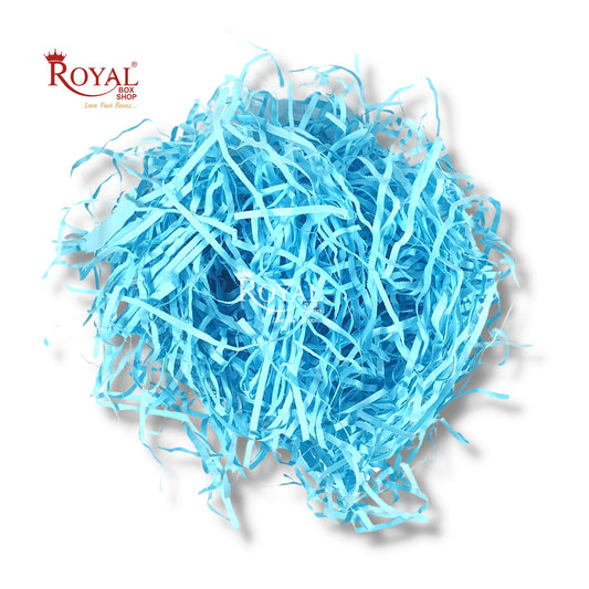 RoyalBoxShop® Premium Shredded Paper for Gift Packing (100g) I Blue Cyan Royal Box Shop