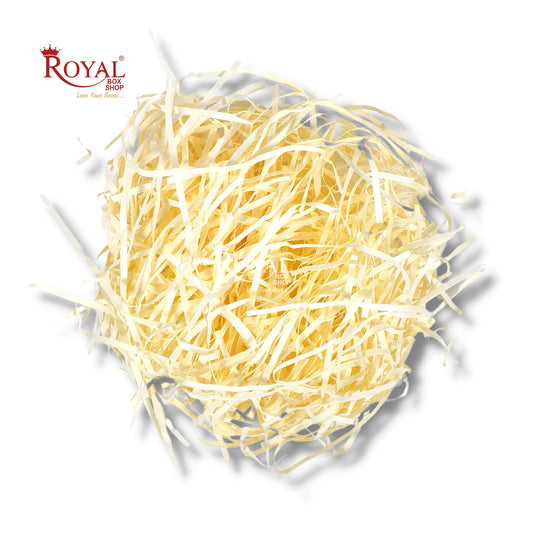 RoyalBoxShop® Premium Shredded Paper for Gift Packing (100g) I Cream Royal Box Shop