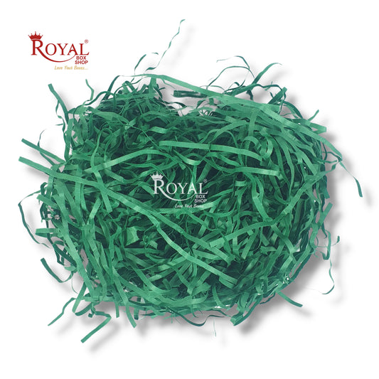 RoyalBoxShop® Premium Shredded Paper for Gift Packing (100g) I Dark Green Royal Box Shop