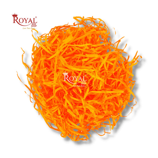 RoyalBoxShop® Premium Shredded Paper for Gift Packing (100g) I Orange Royal Box Shop