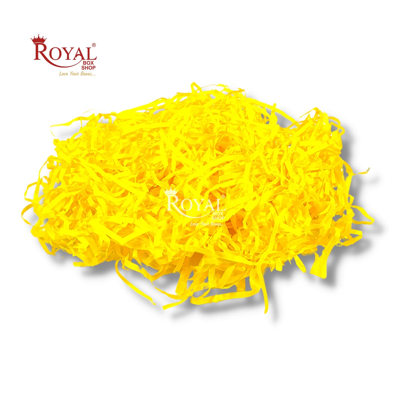 RoyalBoxShop® Premium Shredded Paper for Gift Packing (100g) I Yellow Royal Box Shop