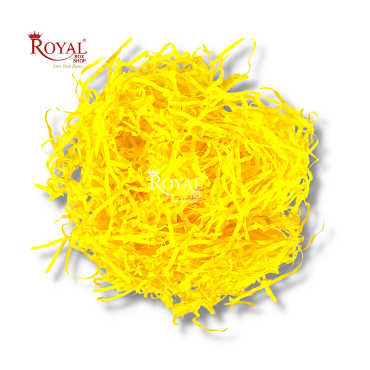 RoyalBoxShop® Premium Shredded Paper for Gift Packing (100g) I Yellow Royal Box Shop