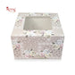 RoyalBoxShop® Window Cake Box I 8"x8"x5" I 3Flower Print I FBB Paper I 300 GSM Royal Box Shop