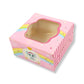 Single Brownie Window Box Baby Pink Elephant Theme - 3 x 3 x 1.5 Inches Royal Box Shop