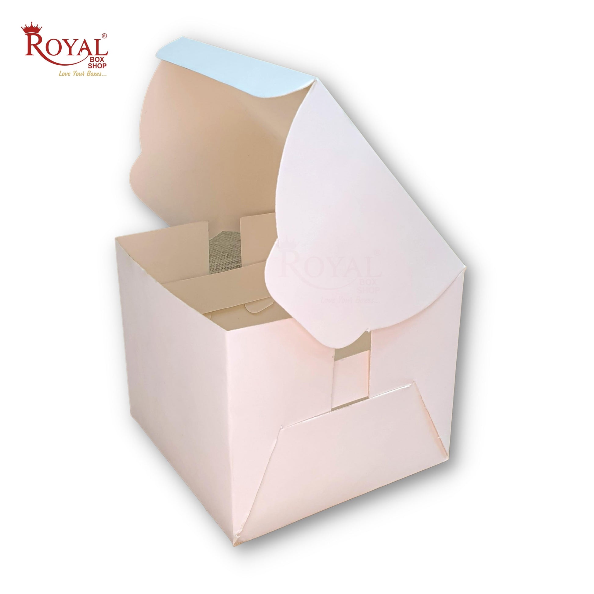 Single Pastry Box I 4x4x3.5 inches I White Color I Mini Cake Boxes I Disposable Cookies Box Royal Box Shop