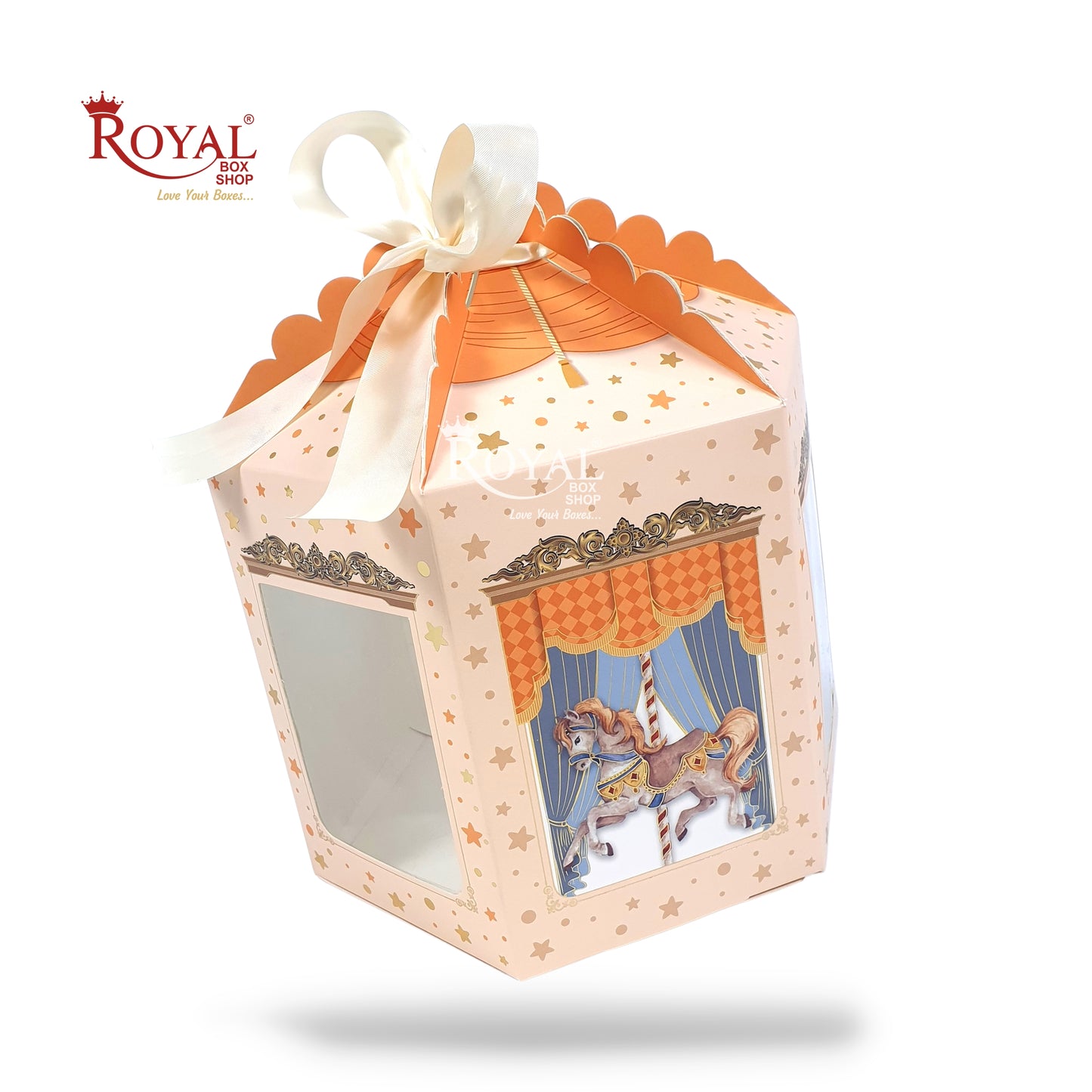 Unique Hexagonal Carousel Gift Box I Unicorn Theme I Weddings, Birthdays, Baby Shower Favors, Bridal Shower, Party Favors for All Occasions Royal Box Shop