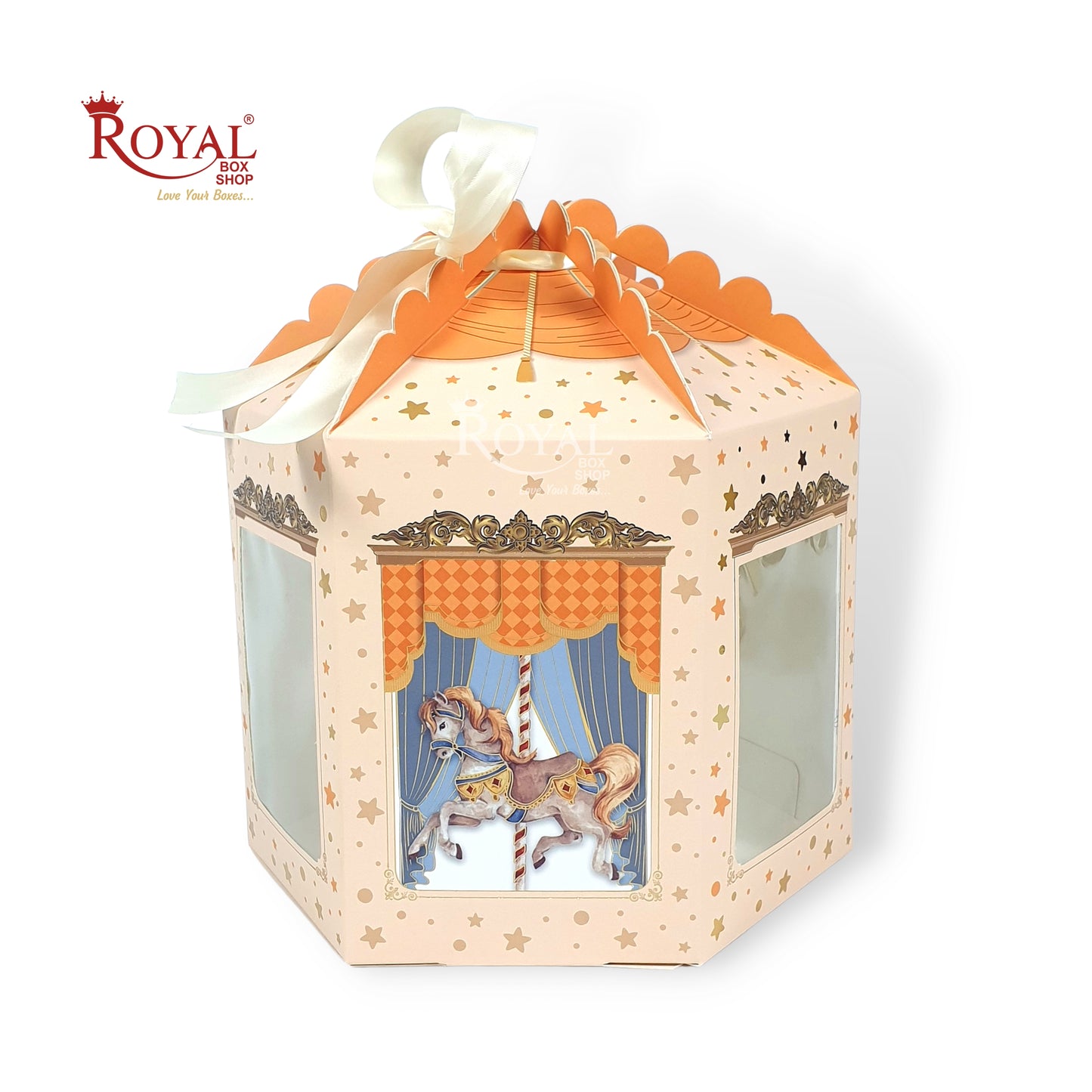 Unique Hexagonal Carousel Gift Box I Unicorn Theme I Weddings, Birthdays, Baby Shower Favors, Bridal Shower, Party Favors for All Occasions Royal Box Shop