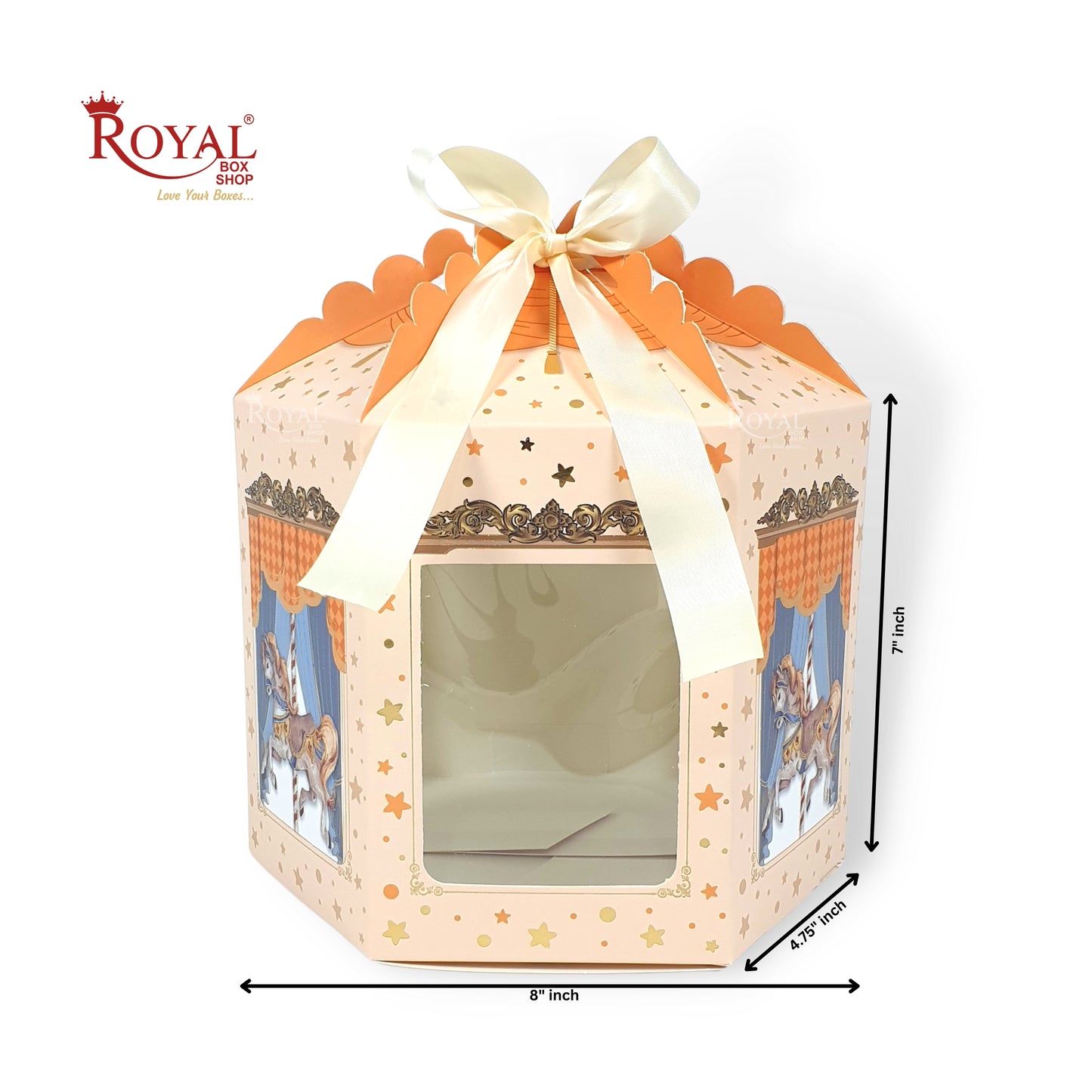 Unique Hexagonal Carousel Gift Box I Unicorn Theme I Weddings, Birthdays, Baby Shower Favors, Bridal Shower, Party Favors for All Occasions Royal Box Shop