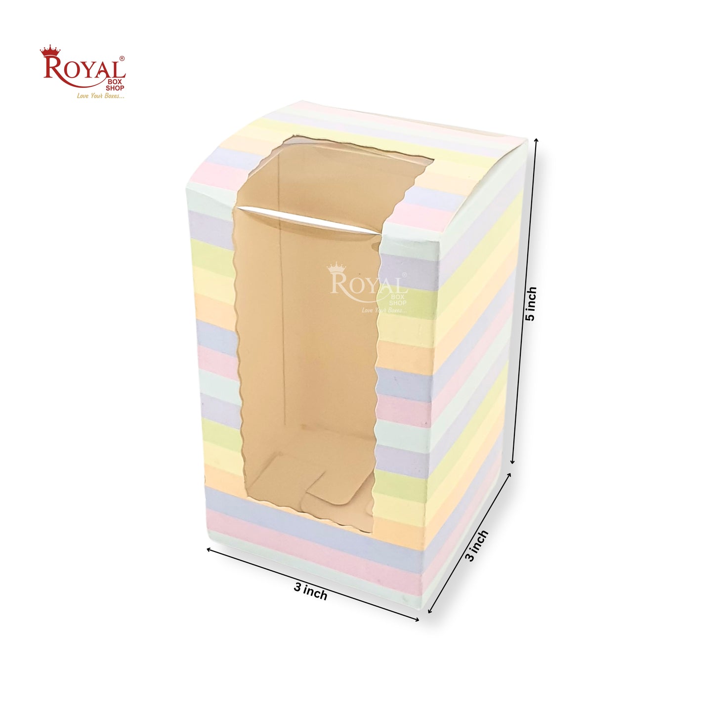 Cookies Box with Window I Size 5x3x3 inches I Rainbow