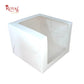 Tall Cake Box L-shape Window - 10"x10"x8"inches - Solid White Color