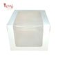 Tall Cake Box L-shape Window - 12"x12"x8"inches - Solid White Color