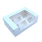 6 Cupcake Box With Window - Size 10"x6.75"x3.5" - White