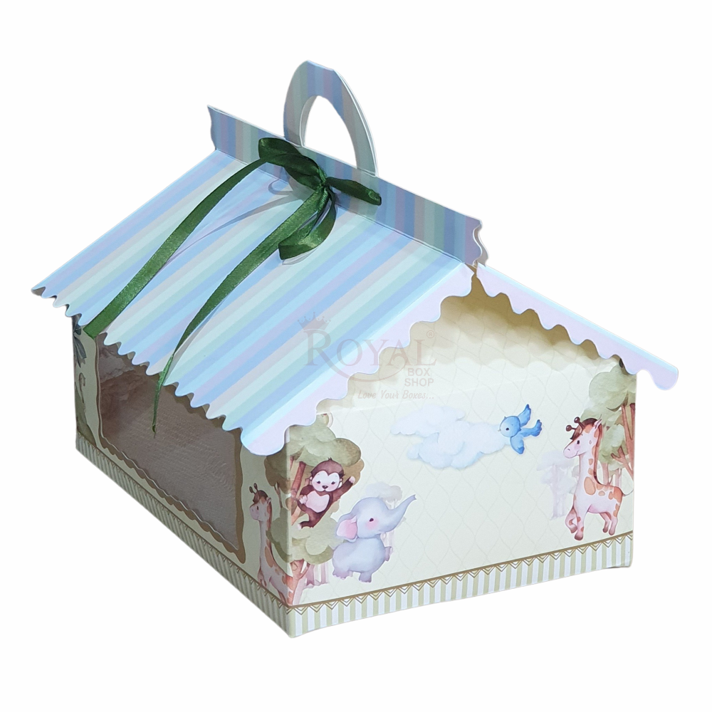 4cc Hut Shape Cupcake Boxes - 6"x6"x4" inch - Jungle Theme Royal Box Shop