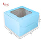 Window Cake Box - 8"x8"x5" inches - Blue Solid Color
